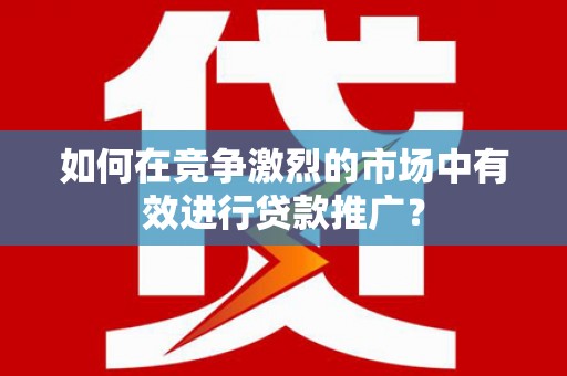 陆良如何在竞争激烈的市场中有效进行贷款推广？