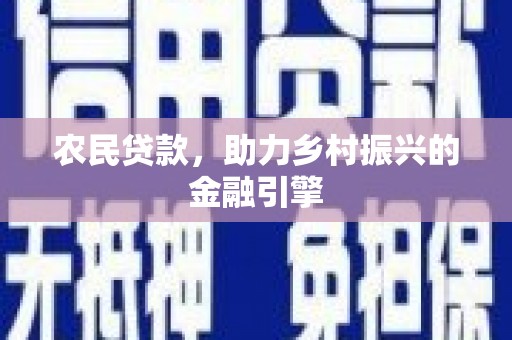 新会农民贷款，助力乡村振兴的金融引擎