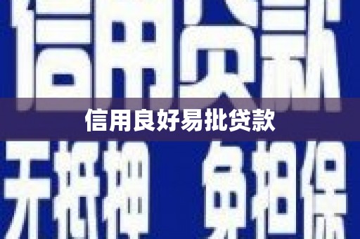 双滦信用良好易批贷款