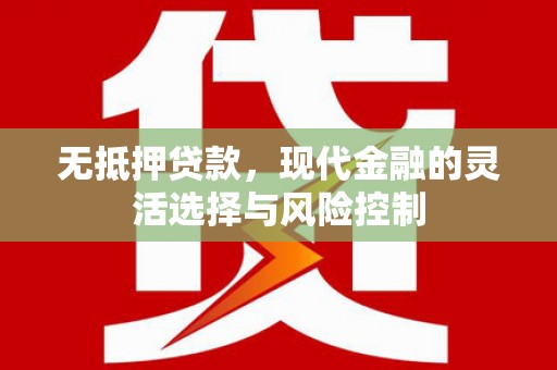 迭部无抵押贷款，现代金融的灵活选择与风险控制