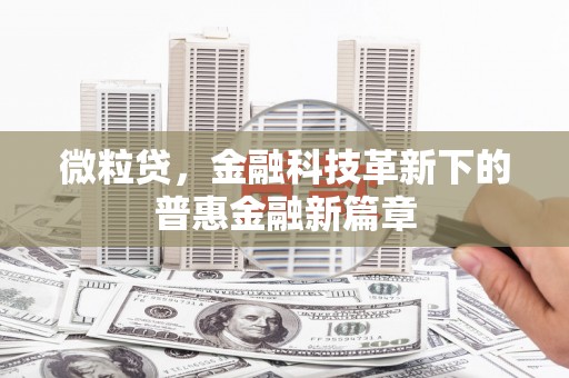 乐平微粒贷，金融科技革新下的普惠金融新篇章